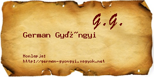 German Gyöngyi névjegykártya