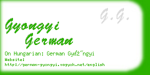 gyongyi german business card